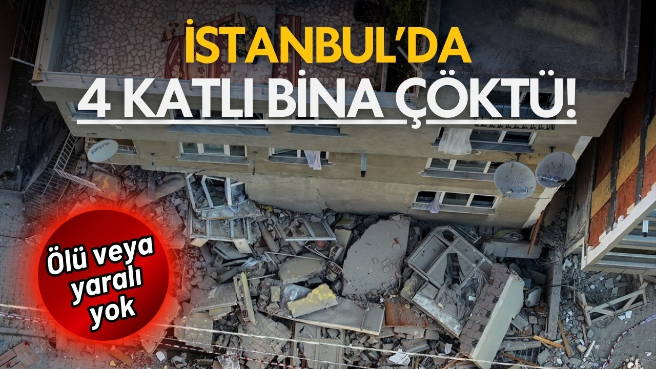 İstanbul'da bina çöktü!